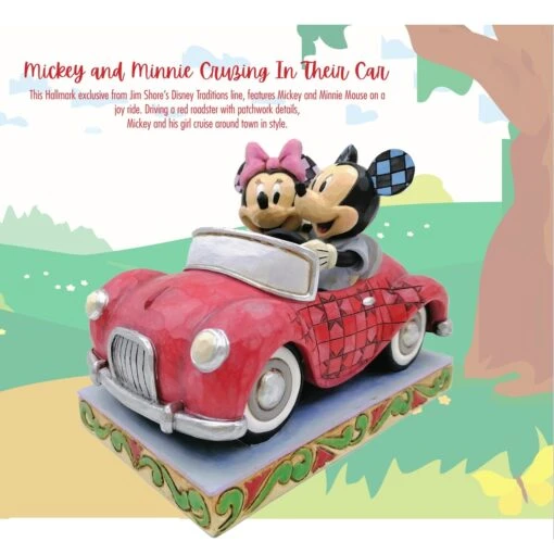 Disney Jim Mickey And Minnie In Red Car Cruise In Style Hallmark Exclusive Figurine - Image 3