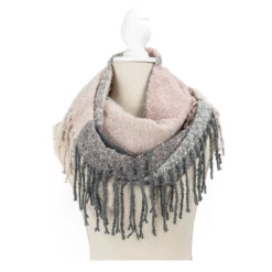 Fringe Benefits Colorblocked Infinity Scarf -Fashion Accessories Store pink 15e93c1e e01a 4291 84ce b6eda86787d0
