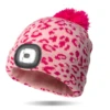 Pink Leopard Kids Night Scope™ Rechargeable LED Light Beanie Pom Hat 2 Pink Leopard Kids Night Scope™ Rechargeable LED Light Beanie Pom Hat -Fashion Accessories Store pinkleopard