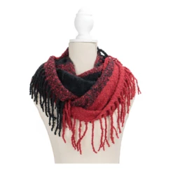 Fringe Benefits Colorblocked Infinity Scarf -Fashion Accessories Store red e0c2915a 1daa 4a8e b935 ec11c64229b2