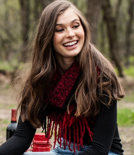 Fringe Benefits Colorblocked Infinity Scarf - Image 2